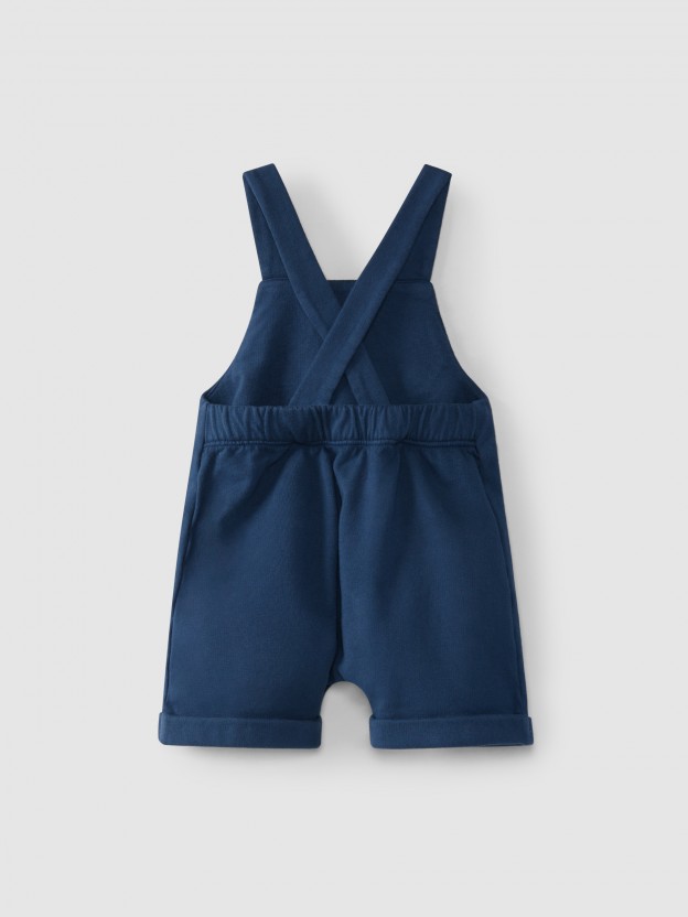 Cotton dungaree shorts with pocket Cotton dungaree shorts with pocket