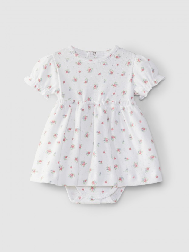 Romper dress ajour floral