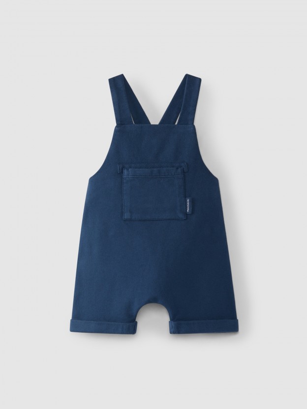 Cotton dungaree shorts with pocket Cotton dungaree shorts with pocket