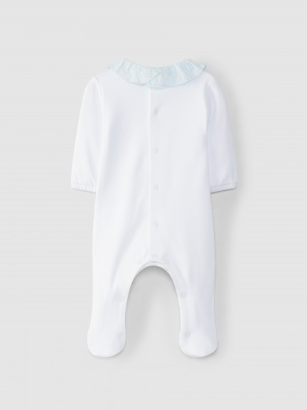 Babygrow with ruffled vichy collar Babygrow with ruffled vichy collar