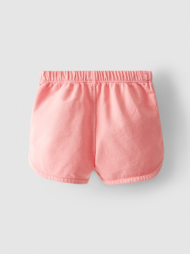 Shorts with English embroidery on pockets Shorts with English embroidery on pockets