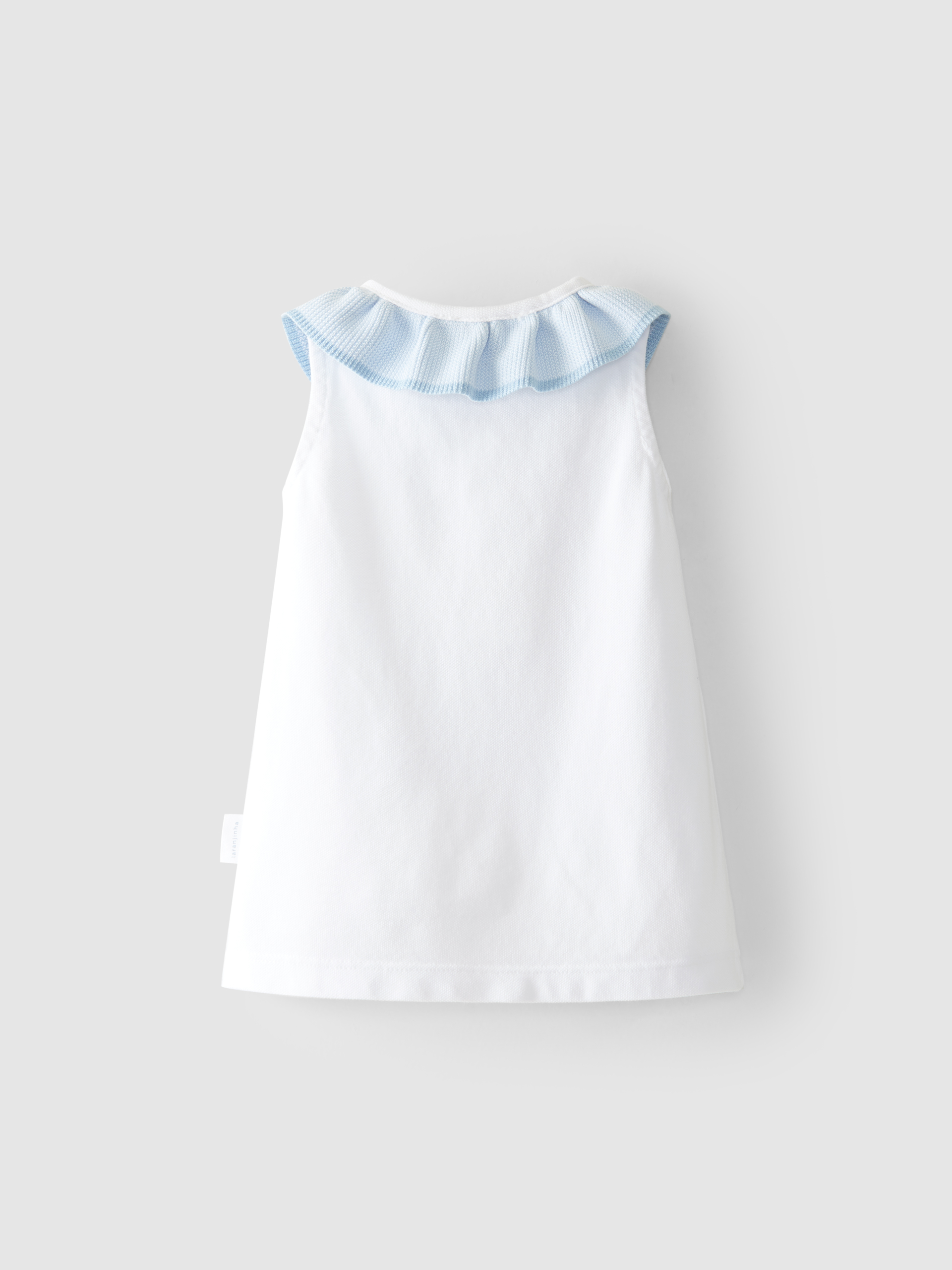 Pique dress with ruffled collar