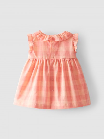 Dress plaid collar with embroidery Dress plaid collar with embroidery