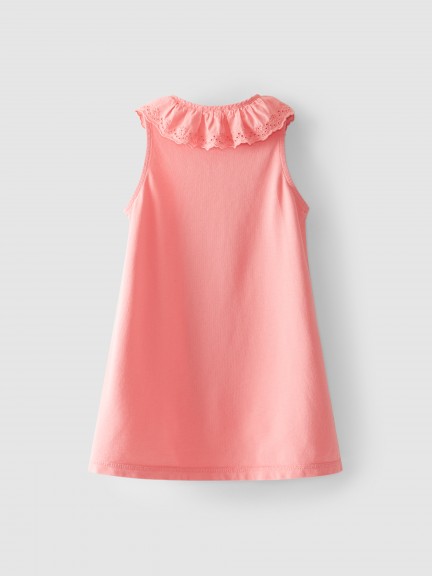 Dress pique with English embroidery collar Dress pique with English embroidery collar