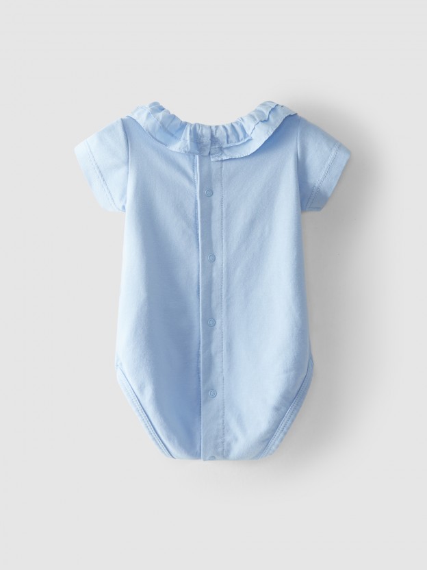 Bodysuit plain ruffled collar Bodysuit plain ruffled collar