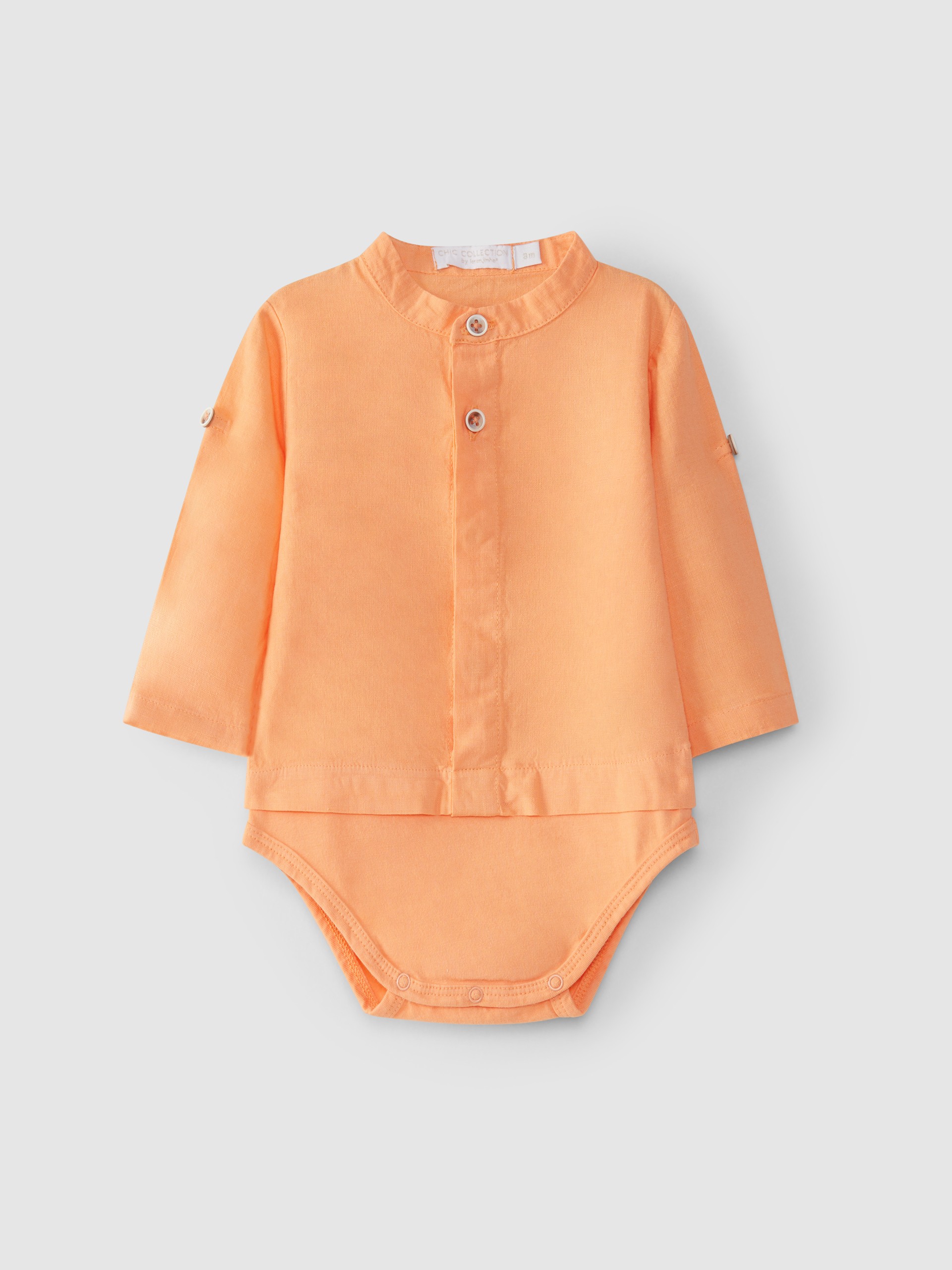 Body-camisa lino cuello mao