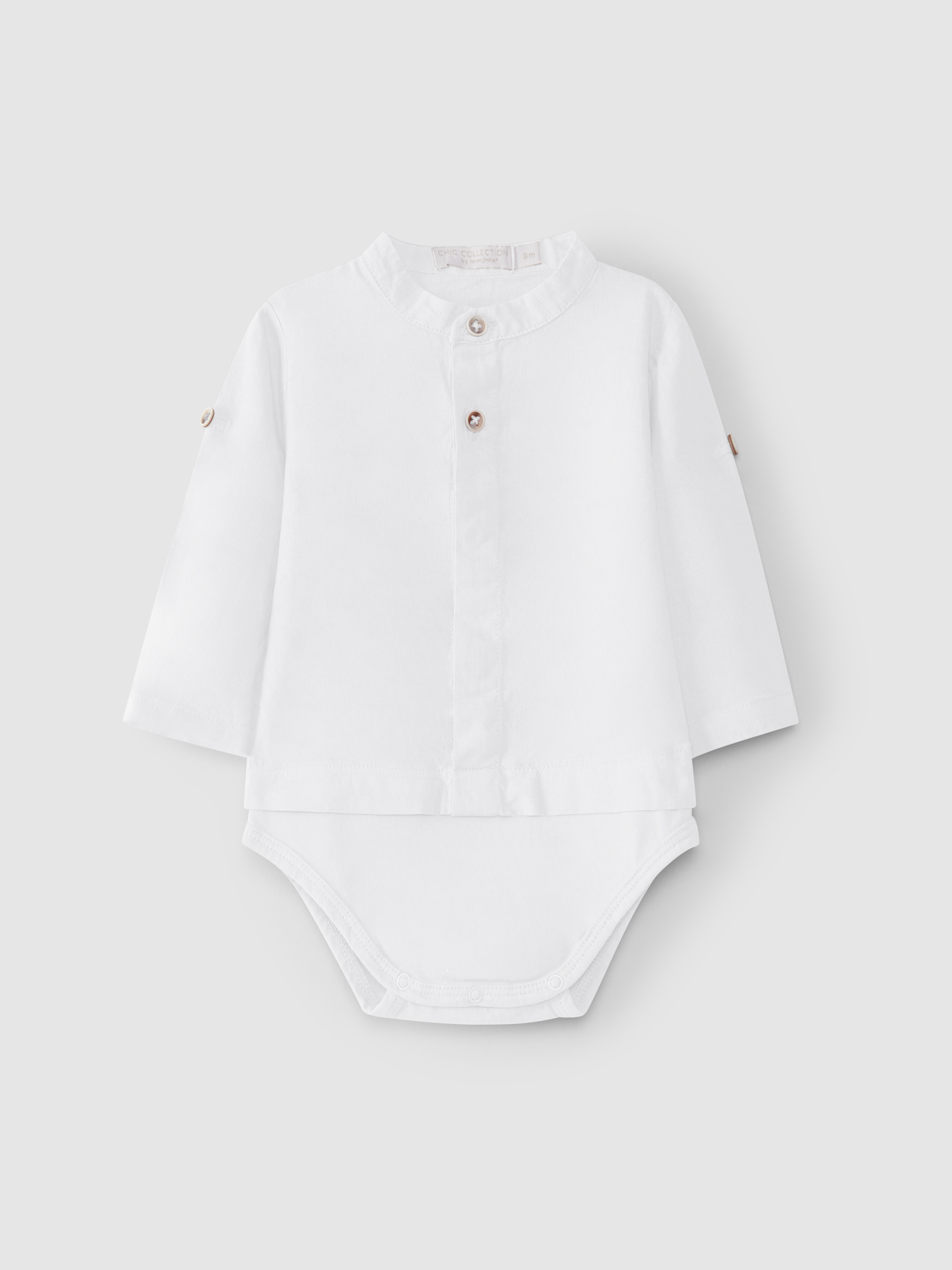 Body-camisa lino cuello mao