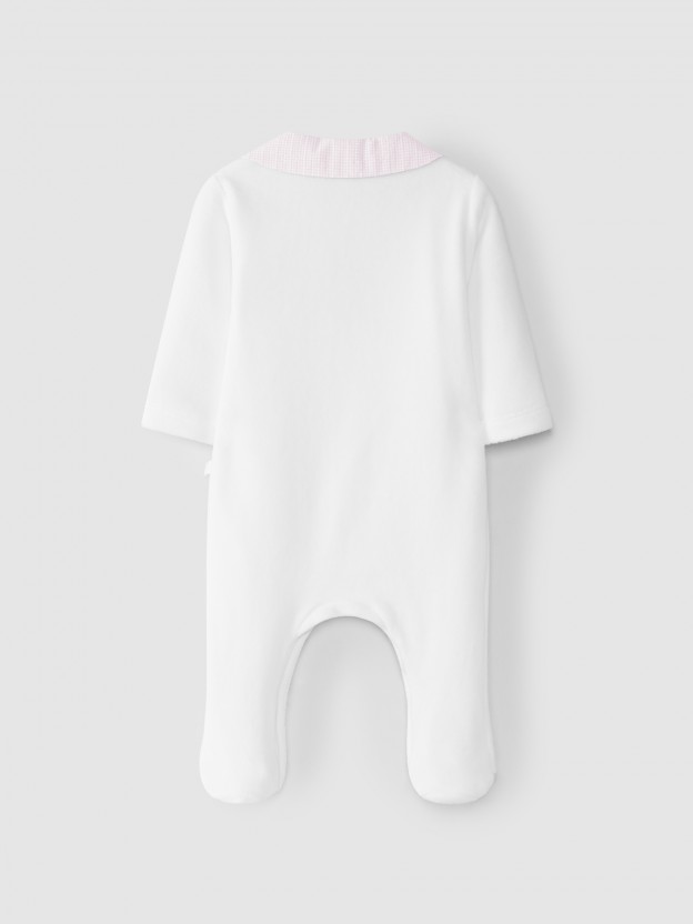 Babygrow velours col peter pan Babygrow velours col peter pan