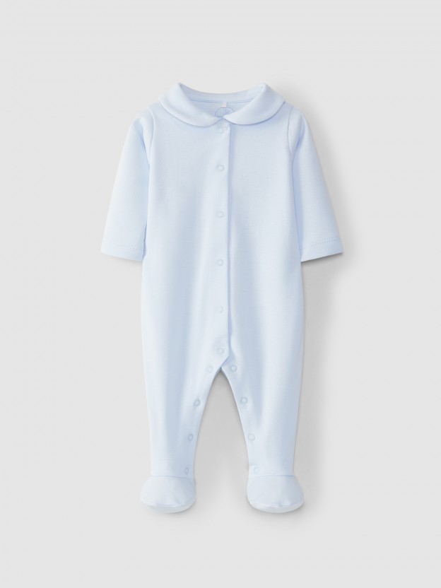 Babygrow with round neckline