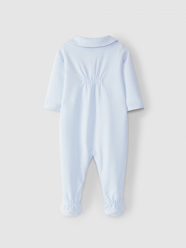Babygrow with round neckline