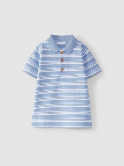 Polo shirt striped in pique Polo shirt striped in pique