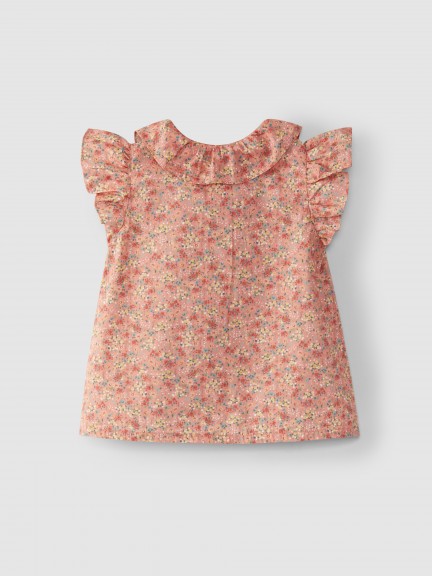 Blouse flowers ruffled collar Blouse flowers ruffled collar