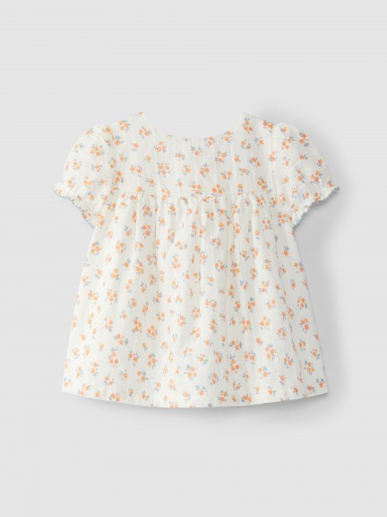 Vestido con cubre-pañal estampado floral Vestido con cubre-pañal estampado floral