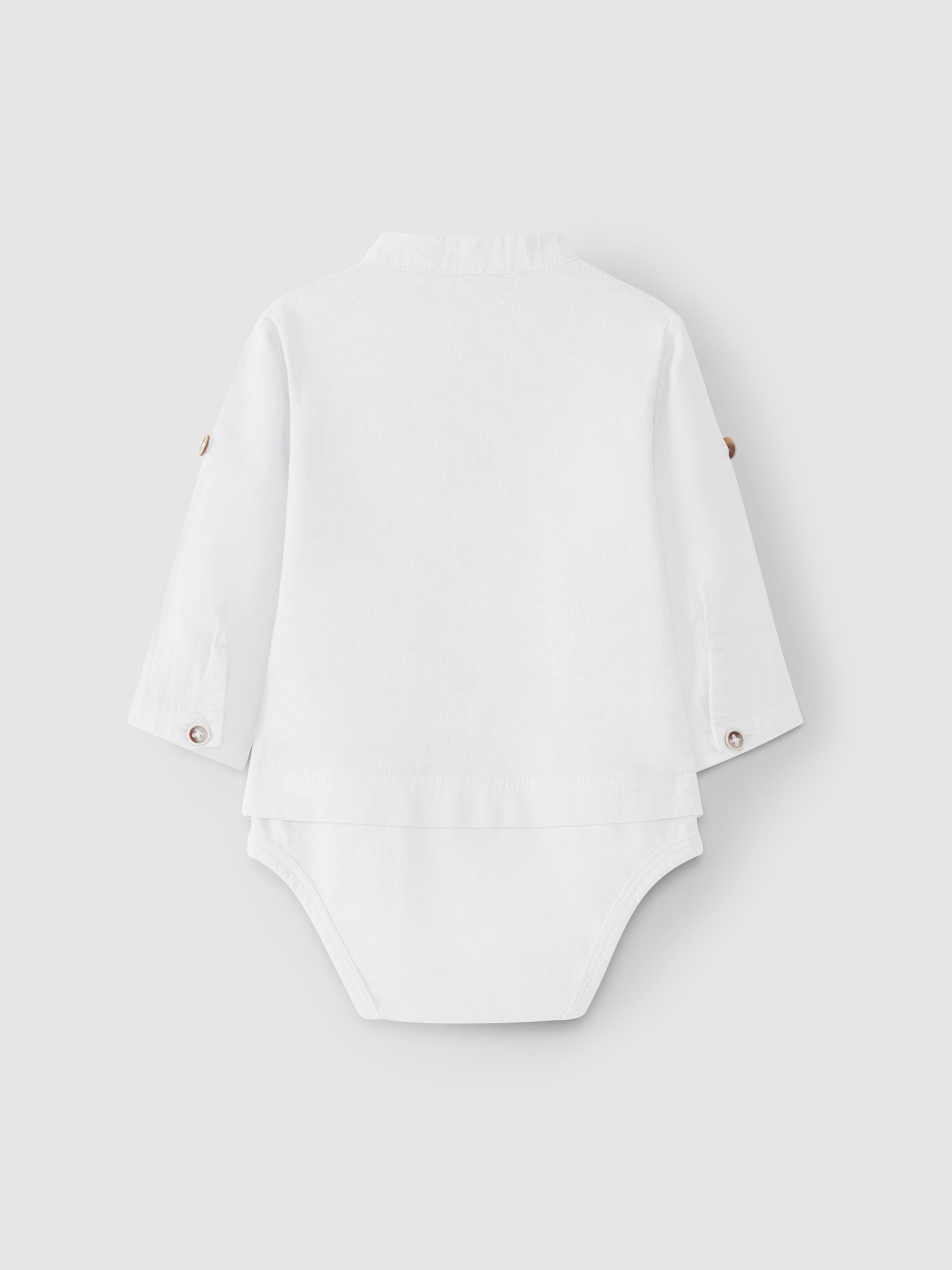 Body-camisa lino cuello mao