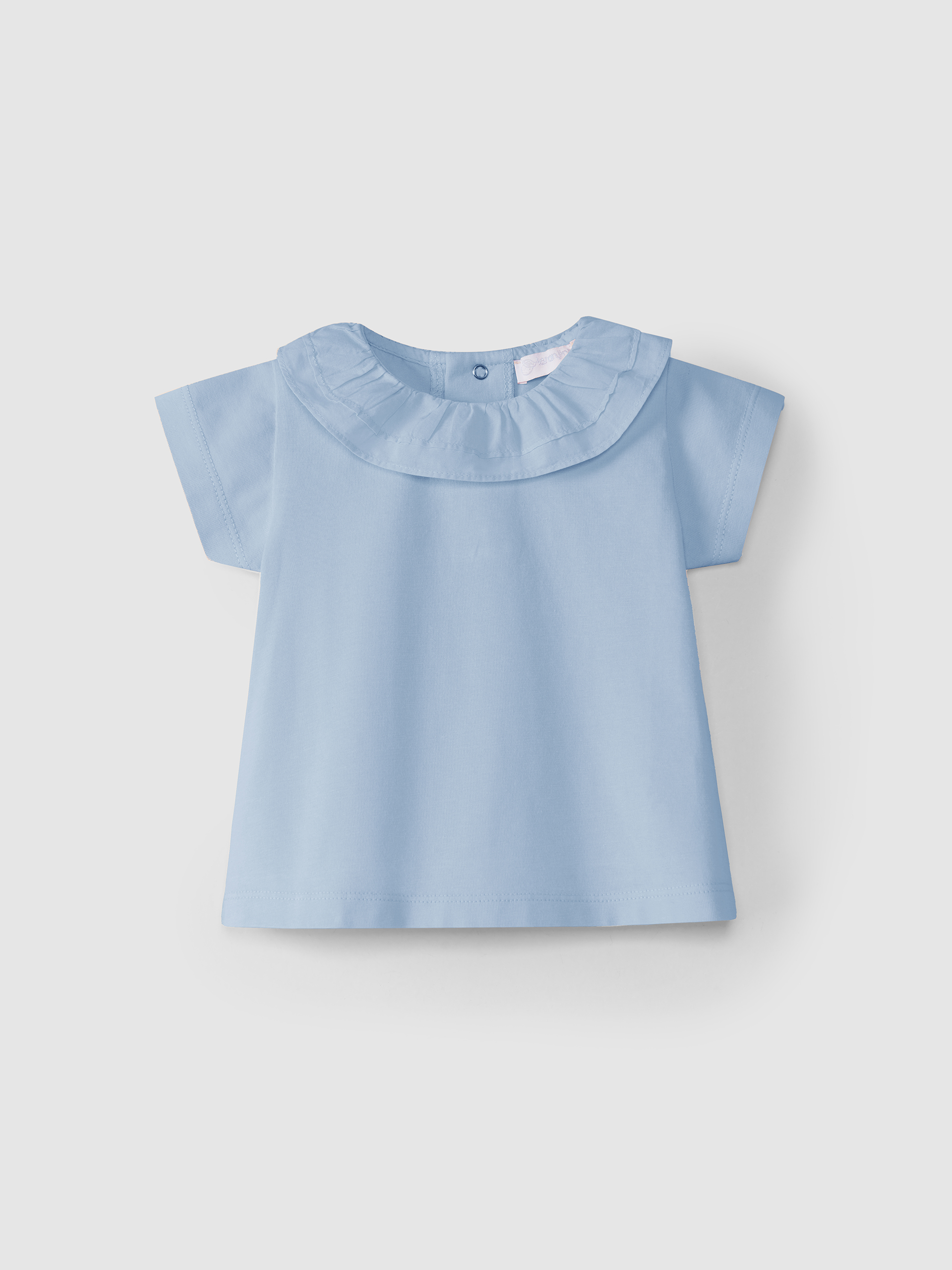 Camiseta lisa cuello de volante