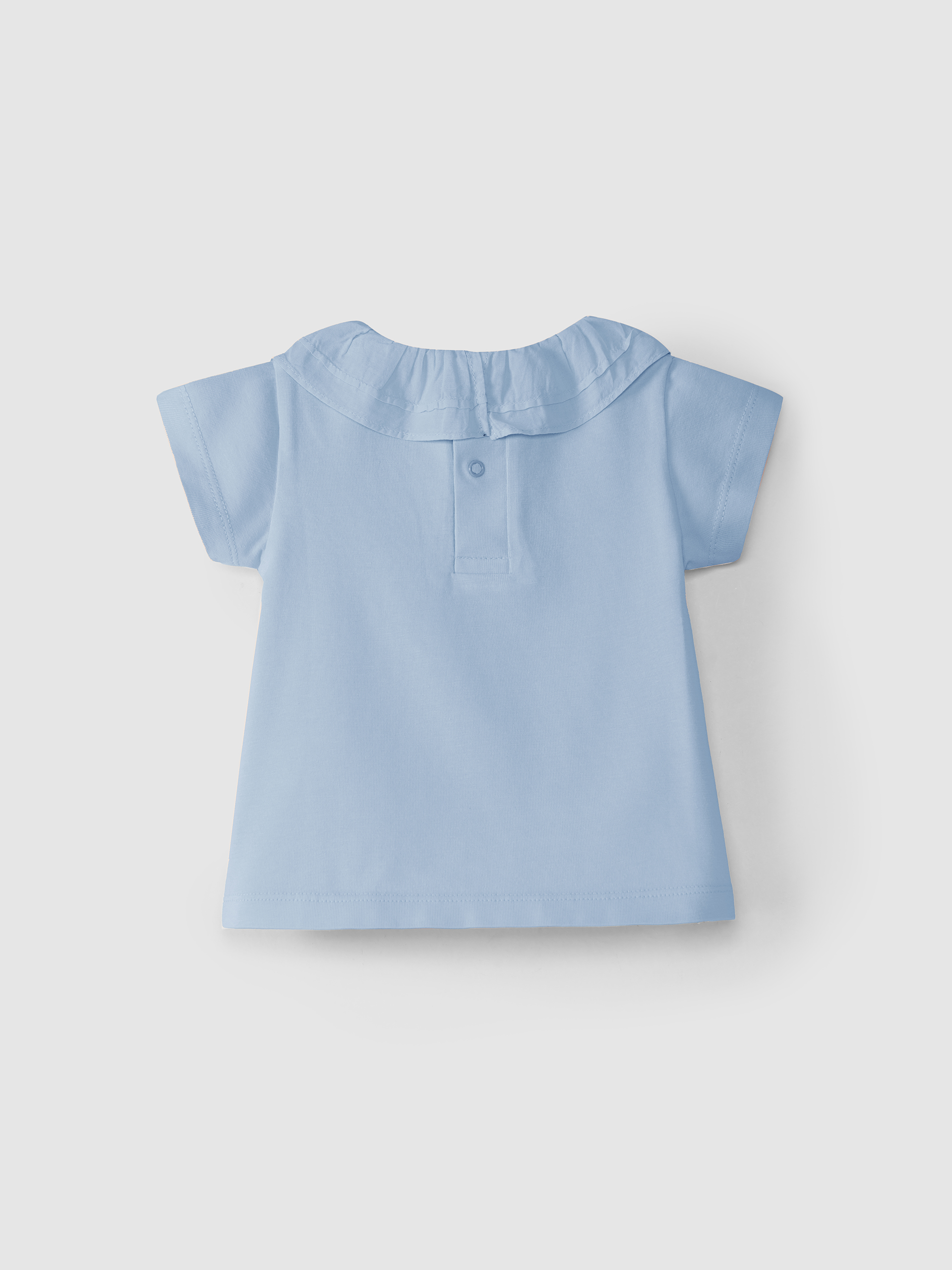 Camiseta lisa cuello de volante