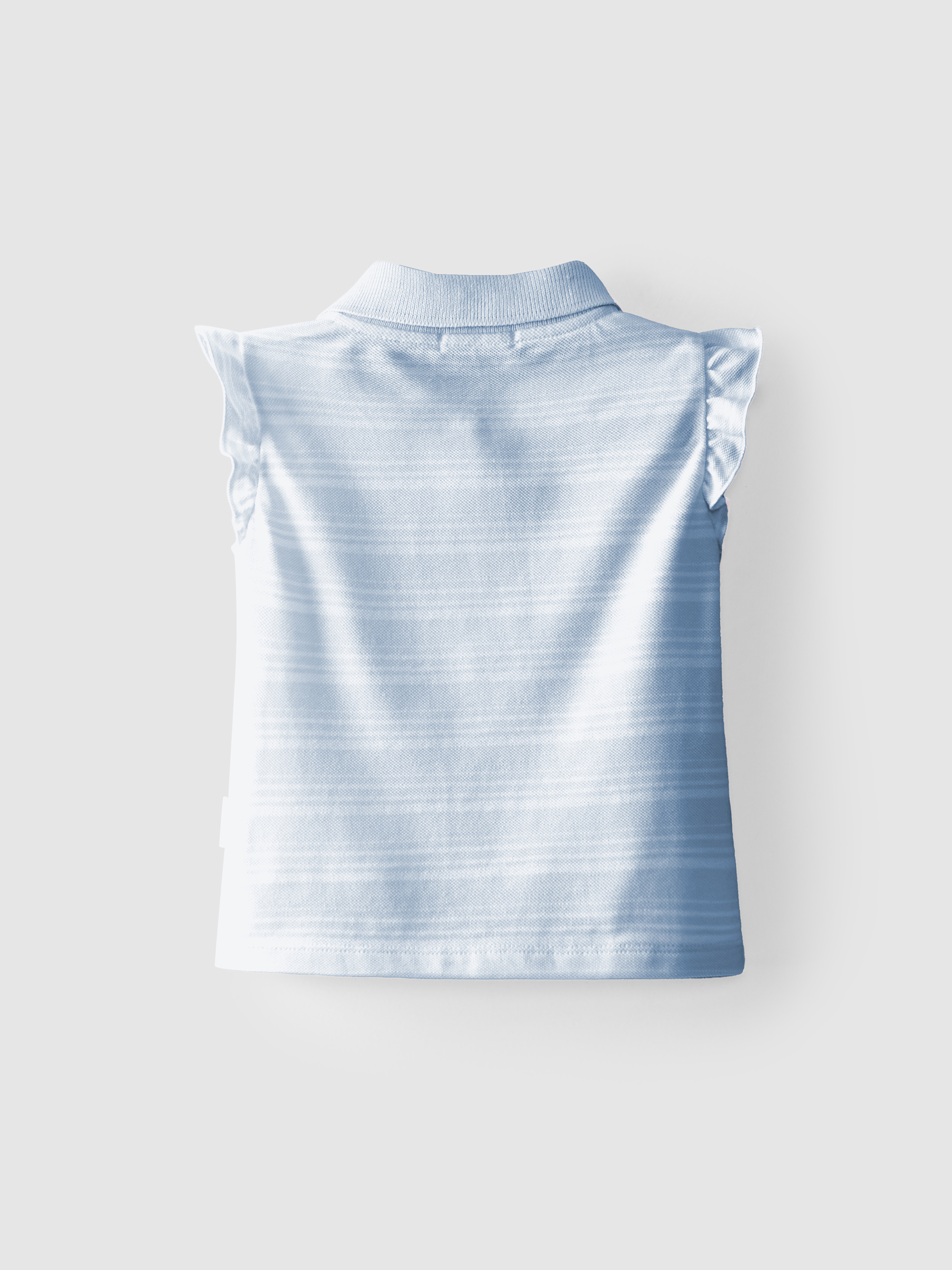 Pique Polo shirt ruffled sleeves