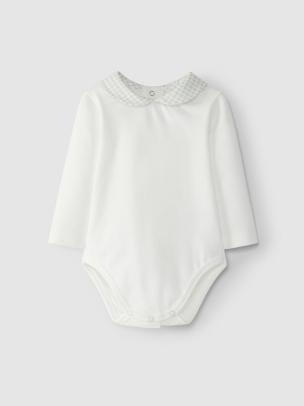 Body con cuello redondo en gasa doble