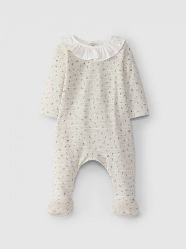 Babygrow imprimé col à volant Babygrow imprimé col à volant