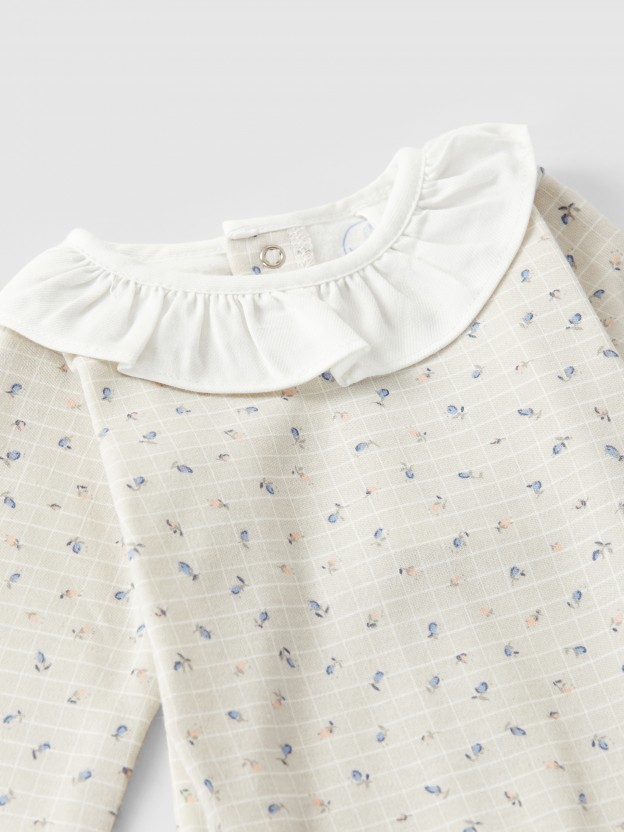 Babygrow imprimé col à volant Babygrow imprimé col à volant