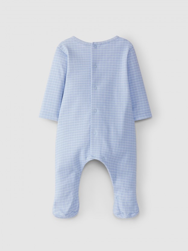 Printed babygrow without collar Printed babygrow without collar