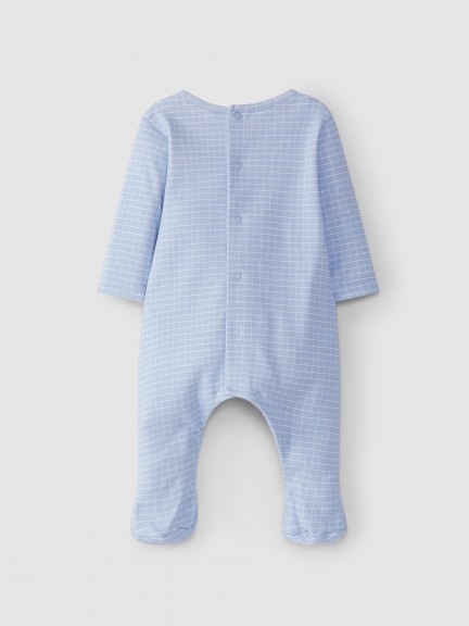 Printed babygrow without collar Printed babygrow without collar