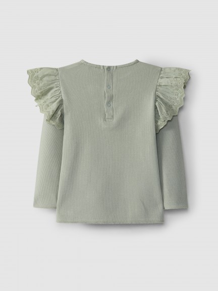 Longsleeve folho bordado inglês Longsleeve folho bordado inglês