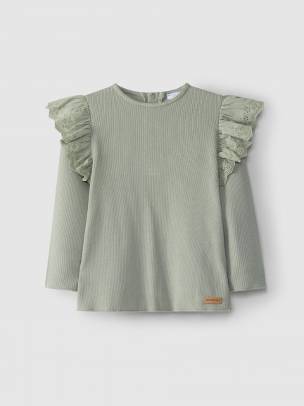 Longsleeve folho bordado ingl�s