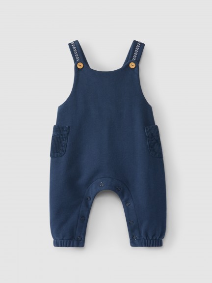Plush dungarees with pockets