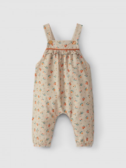 Salopette en velours micro-c�tel� � fleurs