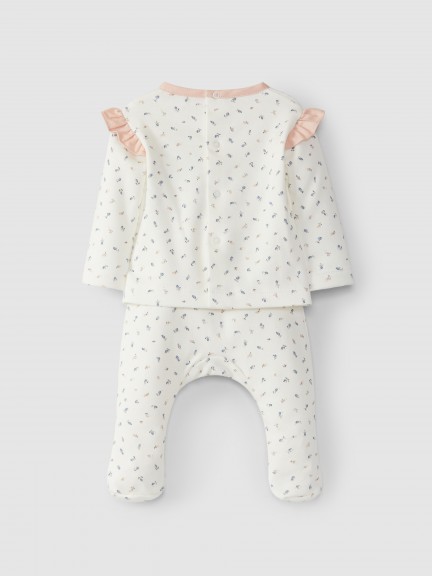 Printed two-piece set with ruffle detail Printed two-piece set with ruffle detail