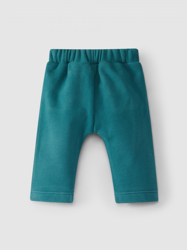 Pantalon pull-up en peluche avec poches Pantalon pull-up en peluche avec poches
