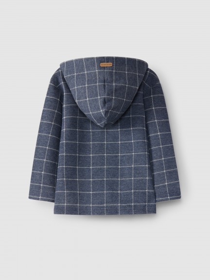 Sudadera con capucha en tejido a cuadros Sudadera con capucha en tejido a cuadros