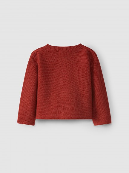 Knitted cardigan with round collar Knitted cardigan with round collar