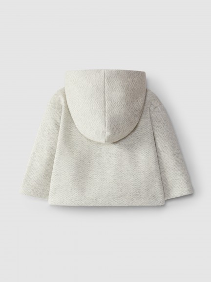 Herringbone knit hooded jacket Herringbone knit hooded jacket