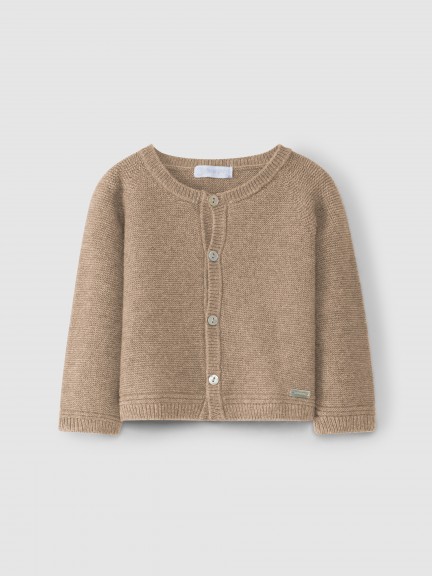 Knitted cardigan with cashmere