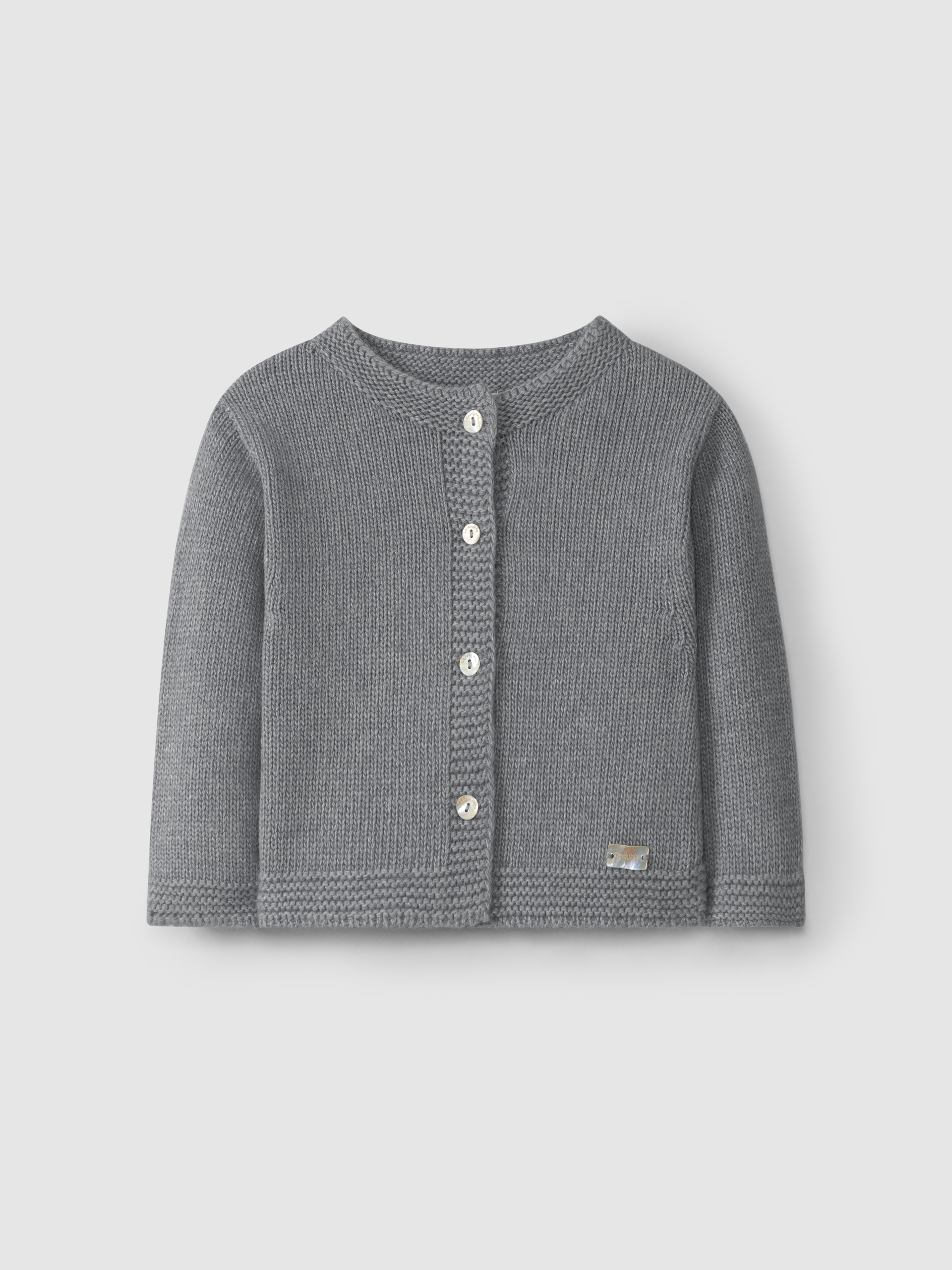Knitted cardigan round collar