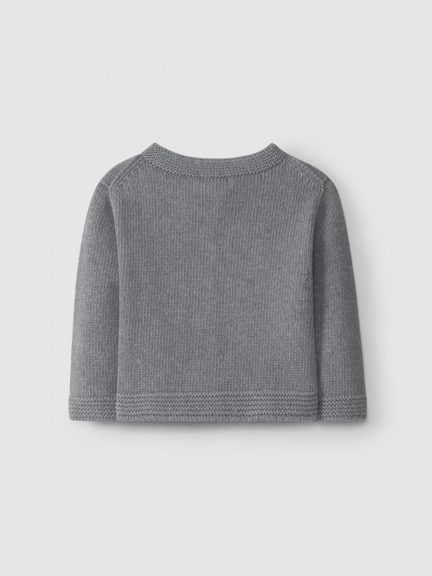 Knitted cardigan round collar Knitted cardigan round collar