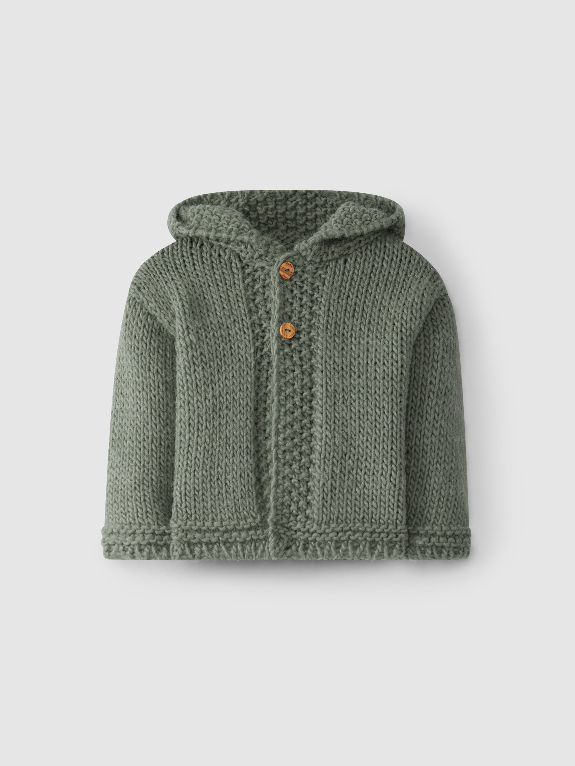 Knitted cardigan with hood