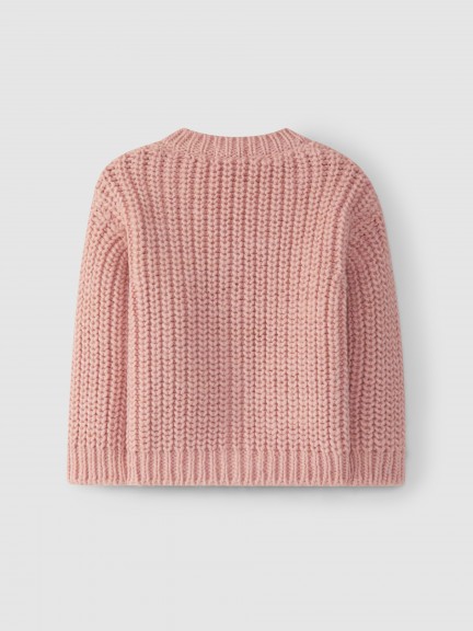 Knitted V-neck cardigan in a loose knit Knitted V-neck cardigan in a loose knit