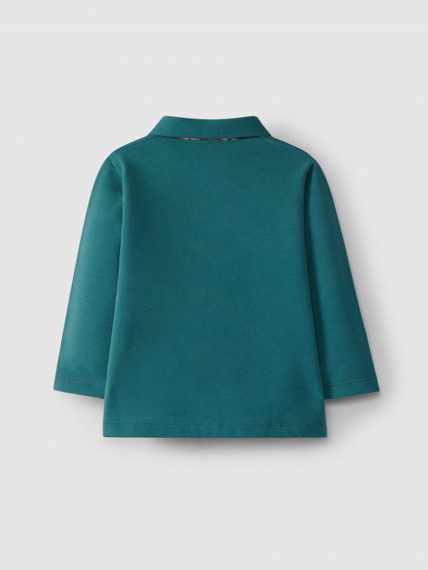 Pointy collar polo shirt
