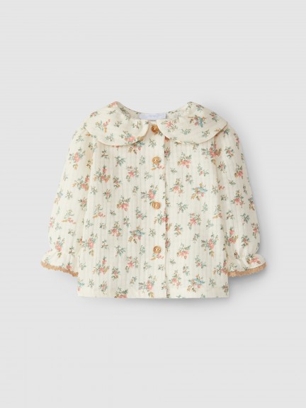 Floral muslin blouse