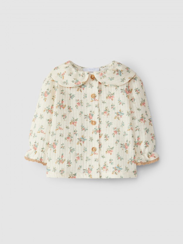 Floral muslin blouse