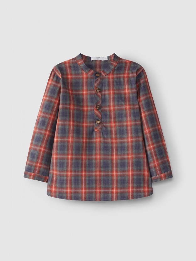 Camisa cuello mao a cuadros Camisa cuello mao a cuadros
