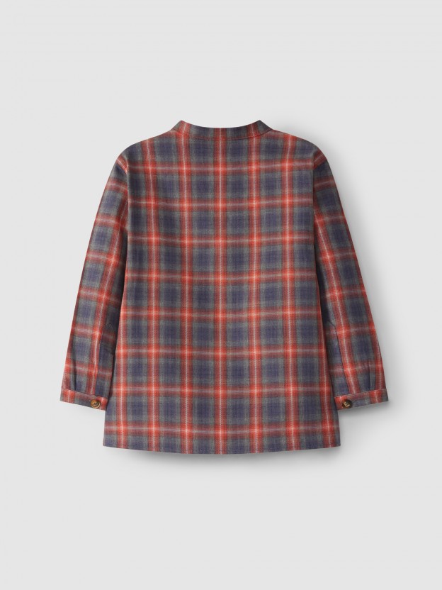 Camisa cuello mao a cuadros Camisa cuello mao a cuadros