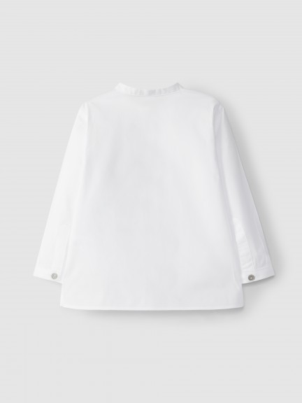 Plain shirt mandarin collar Plain shirt mandarin collar