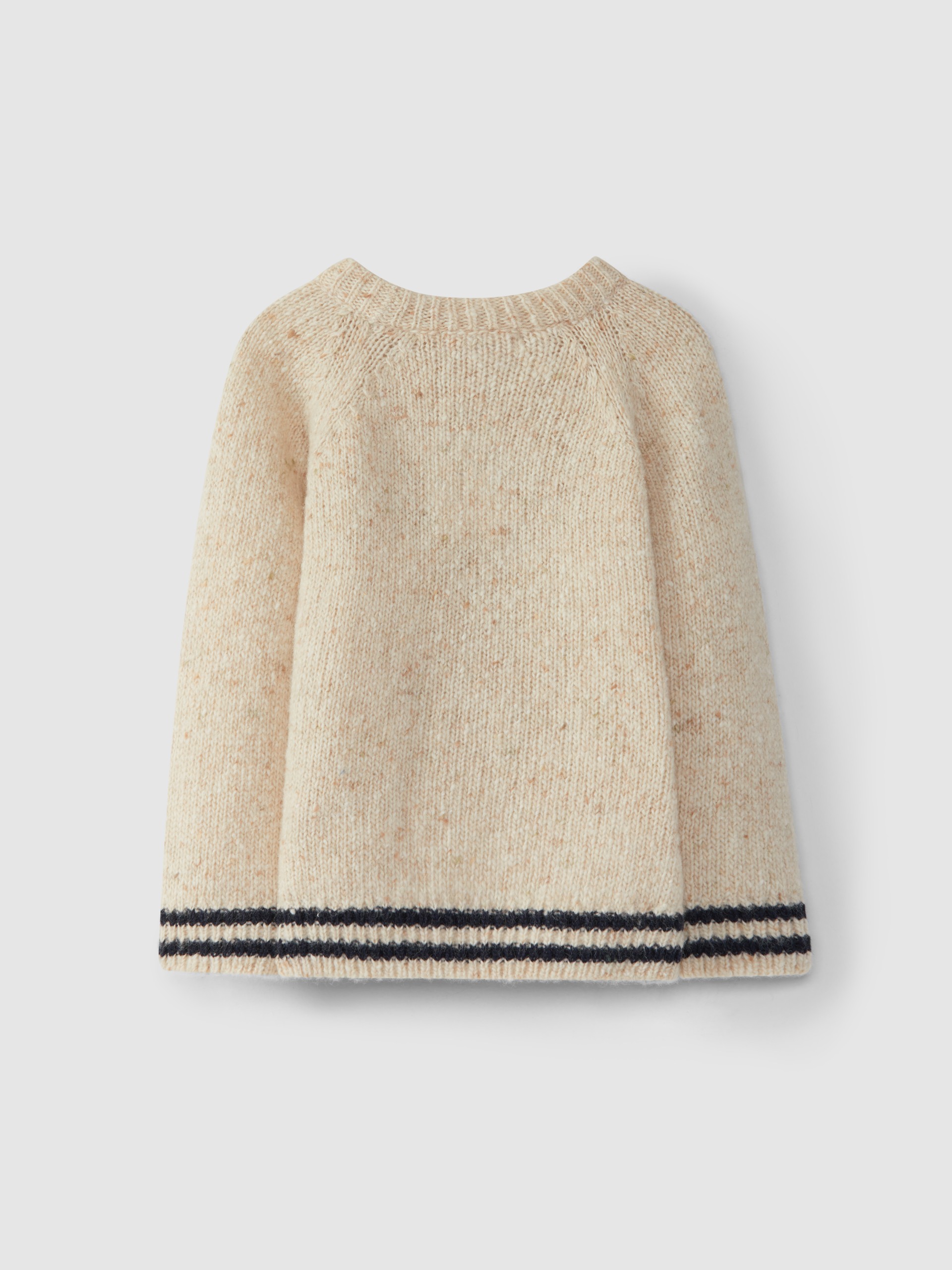 Camisola tricotada com detalhes de riscas