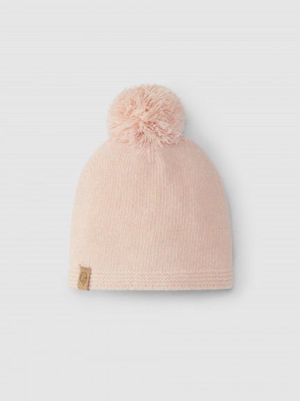 Knitted pom pom beanie