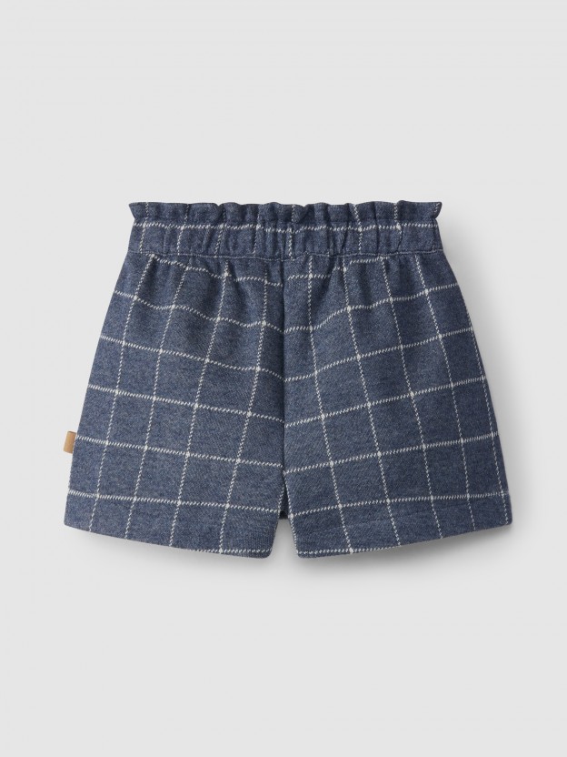Tattersall jersey pull-up skirt shorts Tattersall jersey pull-up skirt shorts