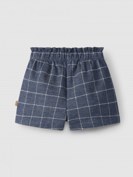 Tattersall jersey pull-up skirt shorts Tattersall jersey pull-up skirt shorts